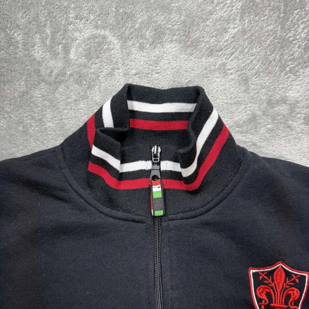 Italy Firenze Black And Red Full Zip Jacket Size Small